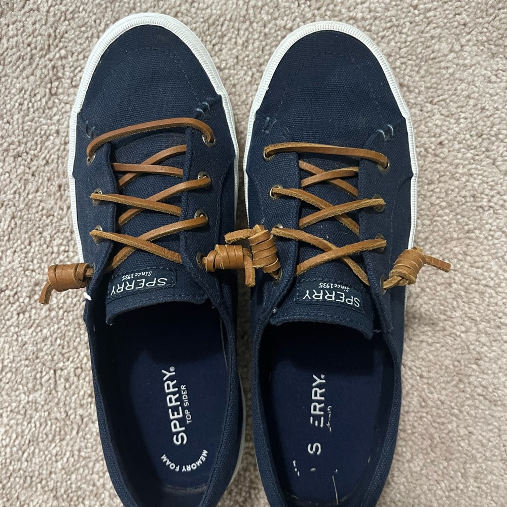 Sperry Womens Navy Canvas Shoes